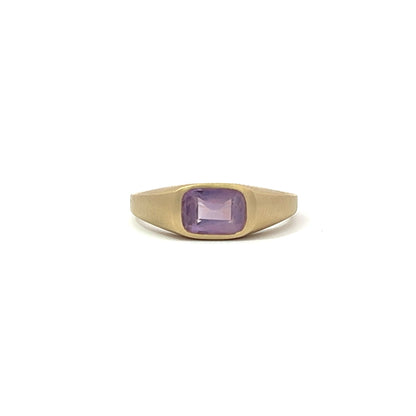 silky purple sapphire signet ring