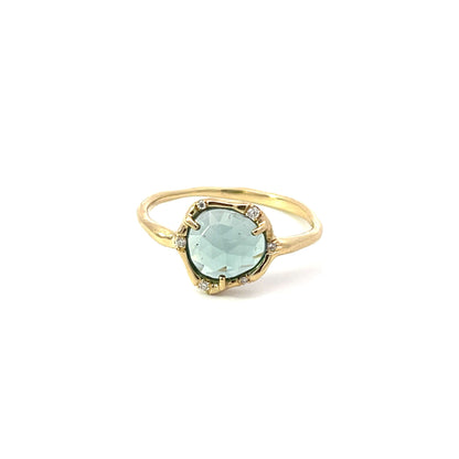 cosmic light ring - seafoam green tourmaline