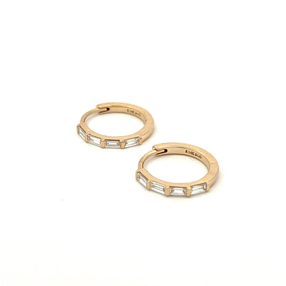 baguette hoop earrings - grown diamond