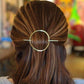 oval brass hair slide