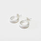 puffed post hoop earrings - tiny