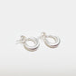 puffed post hoop earrings - tiny