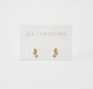 baguette + round stone stud earrings - cz