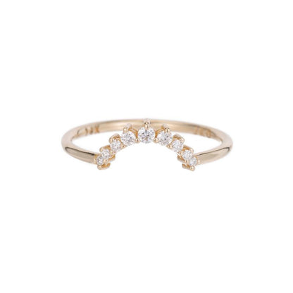 prong set arch band - natural diamond