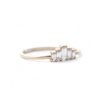 five baguette diamond ring - 0.25 carat