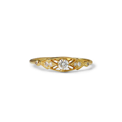 minima ring - natural diamond