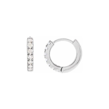 grown diamond hinged hoop earrings