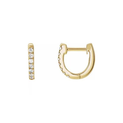 u-shaped diamond hinged hoop earrings - natural diamond