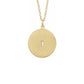 baguette disc pendant necklace - natural diamond