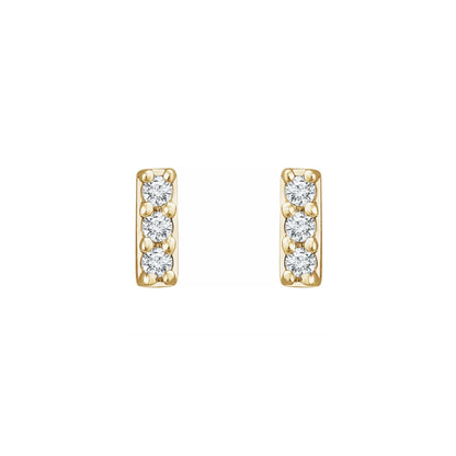 grown diamond bar stud earrings