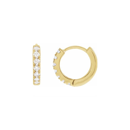 classic hinged hoop earrings - grown diamond