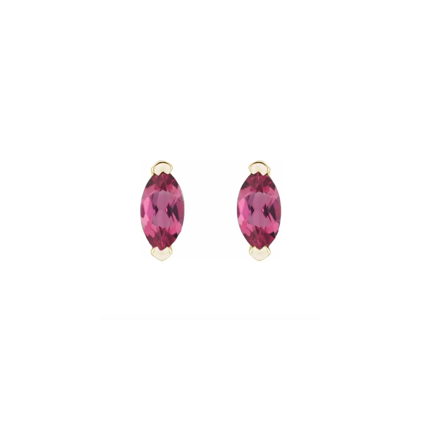 pink tourmaline marquise stud earrings