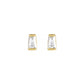 tapered baguette stud earrings - natural diamond