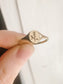 gold mini signet ring - rosebud