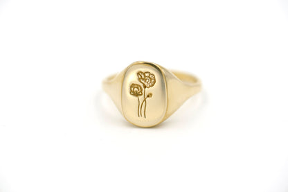 gold signet ring - poppy