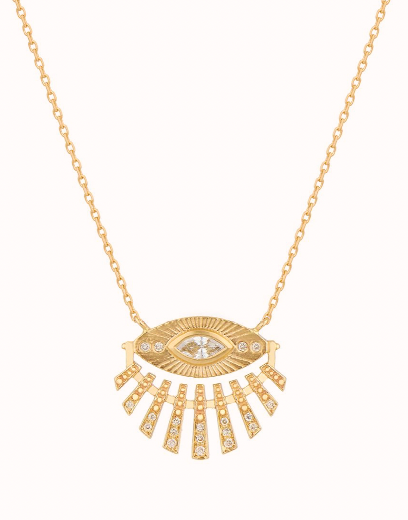 sun eye diamond protection necklace – Len Collective