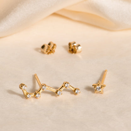 constellation climber & stud earrings