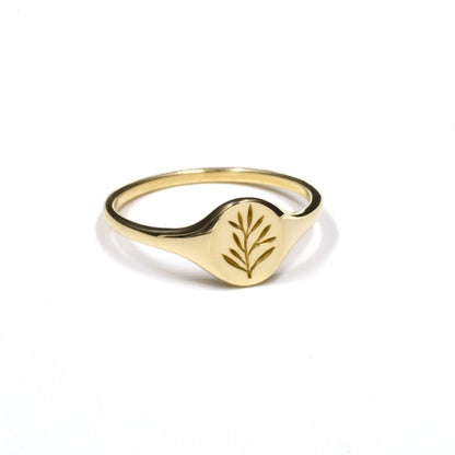 mini signet ring - olive branch