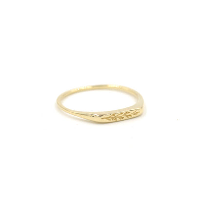 gold petite signet ring - rosemary